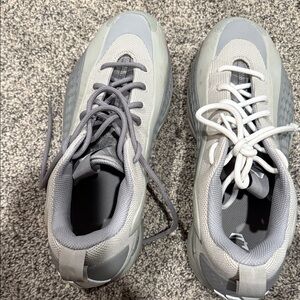 Gray and White Athletic Sneakers